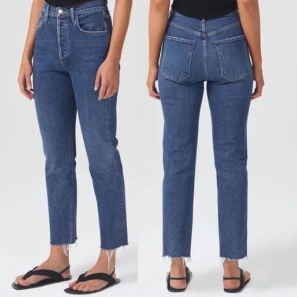 Agolde Riley High Rise Straight Crop Jeans 30190 - Picture 1 of 11